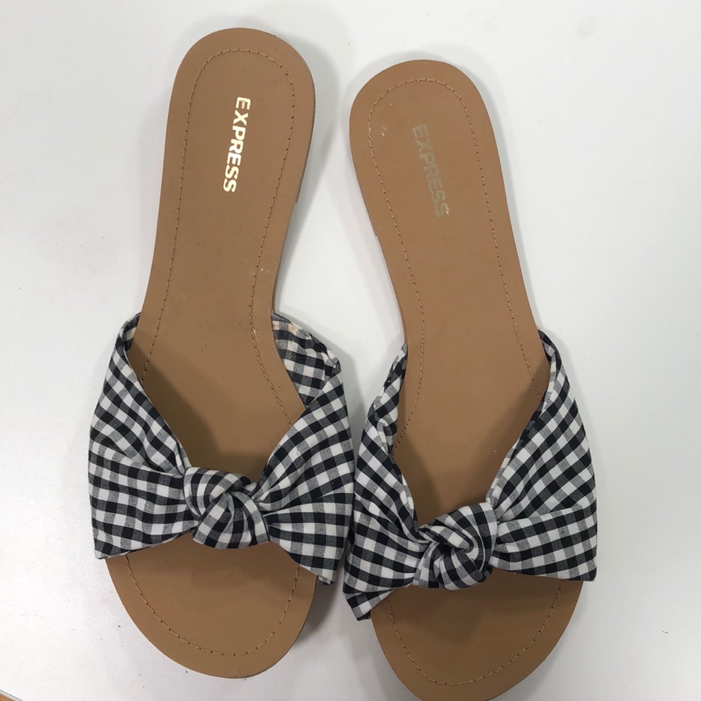 Express Gingham Pattern Sandals